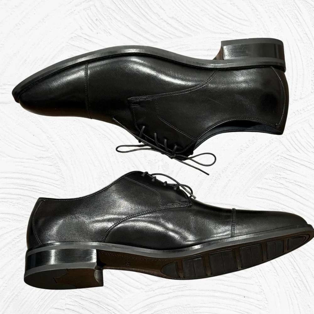 Cole Haan Lenox Hill Cap Toe Oxford C11630 Classic Black Leather Men 12M NEW